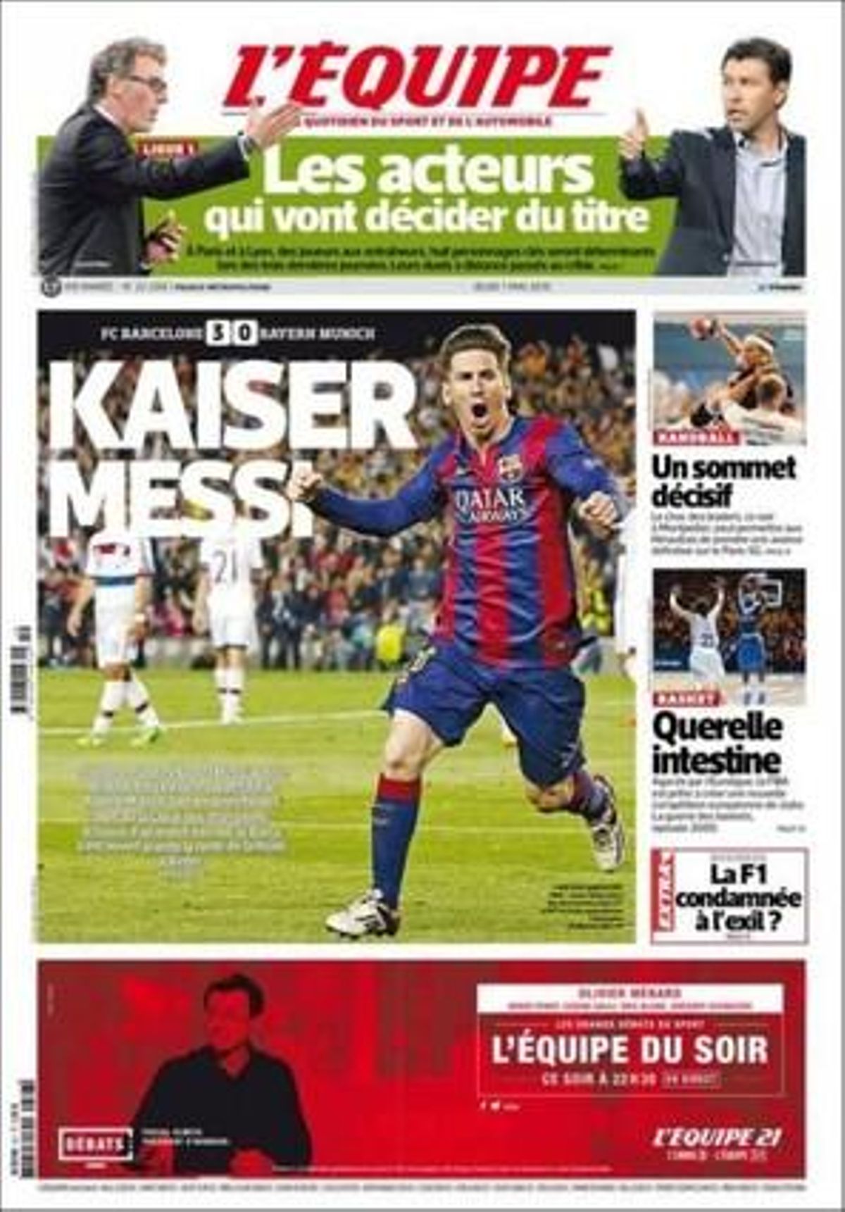 El ’Kaiser Messi’, també a la portada de ’L’Équipe’.