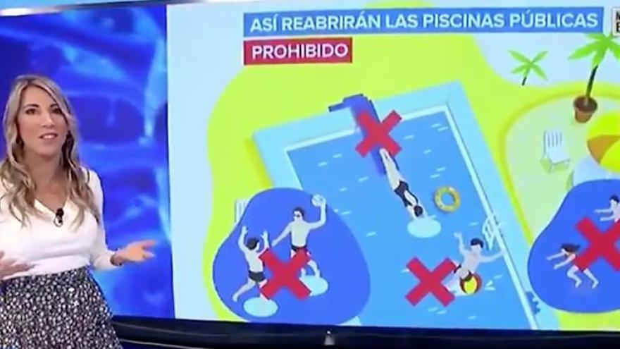 El jocoso lapsus de una presentadora de LaSexta: &quot;Prohibido correrse en las piscinas&quot;