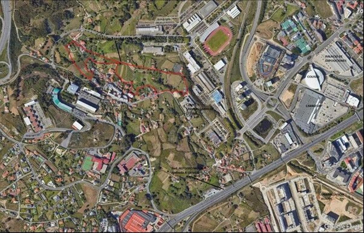 Vista del ámbito de Elviña en el que la Xunta prevé levantar vivienda pública.