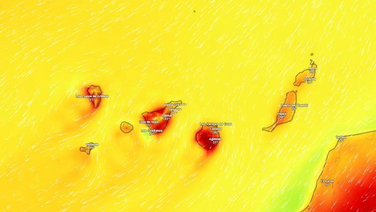 La Aemet prevé un martes con calor asfixiante en Tenerife