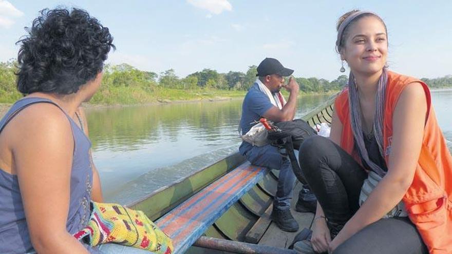 La tinerfeña Sara Rodríguez, durante sus misiones de acompañamiento en Colombia.