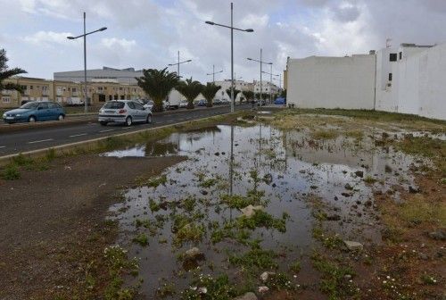 Temporal de lluvia, barrio de Argana en Arrecife - Lanzarote - Adriel