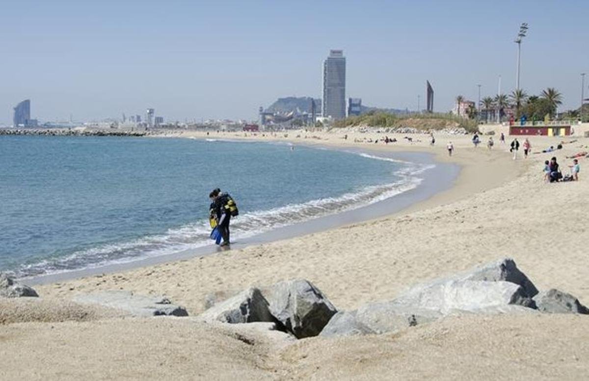 Platja de la Mar Bella, escenari del crim.
