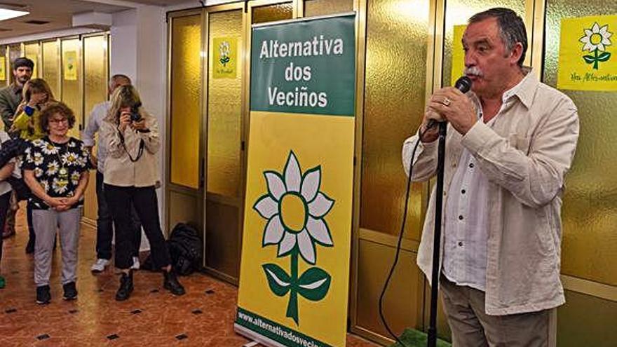 Ángel García Seoane, ayer en la celebración a medianoche en Las Tinajas.