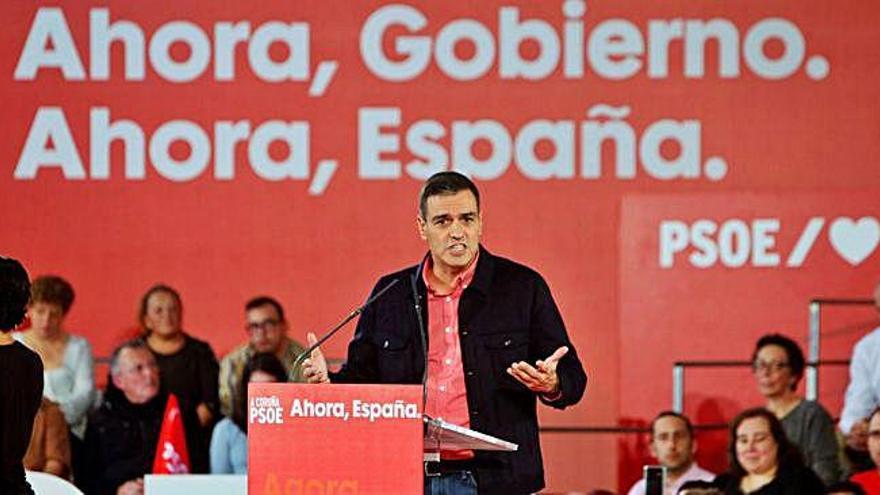 Pedro Sánchez va participar en un míting a La Coruña.