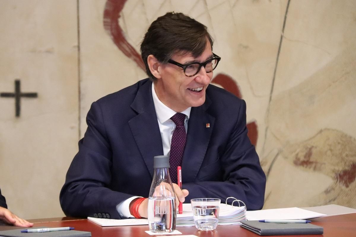 El president de la Generalitat, Salvador Illa, durante la reunión del Govern de este martes