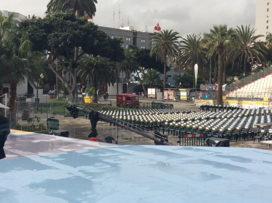 Lluvia en el escenario del Carnaval de Las Palmas de Gran Canaria