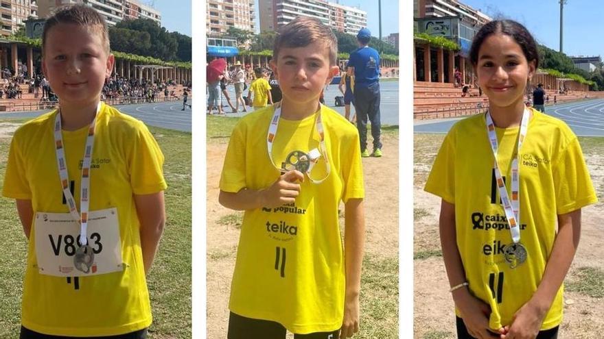 Algunos de los medallistas del CA Safor Teika en el Provincial alevín