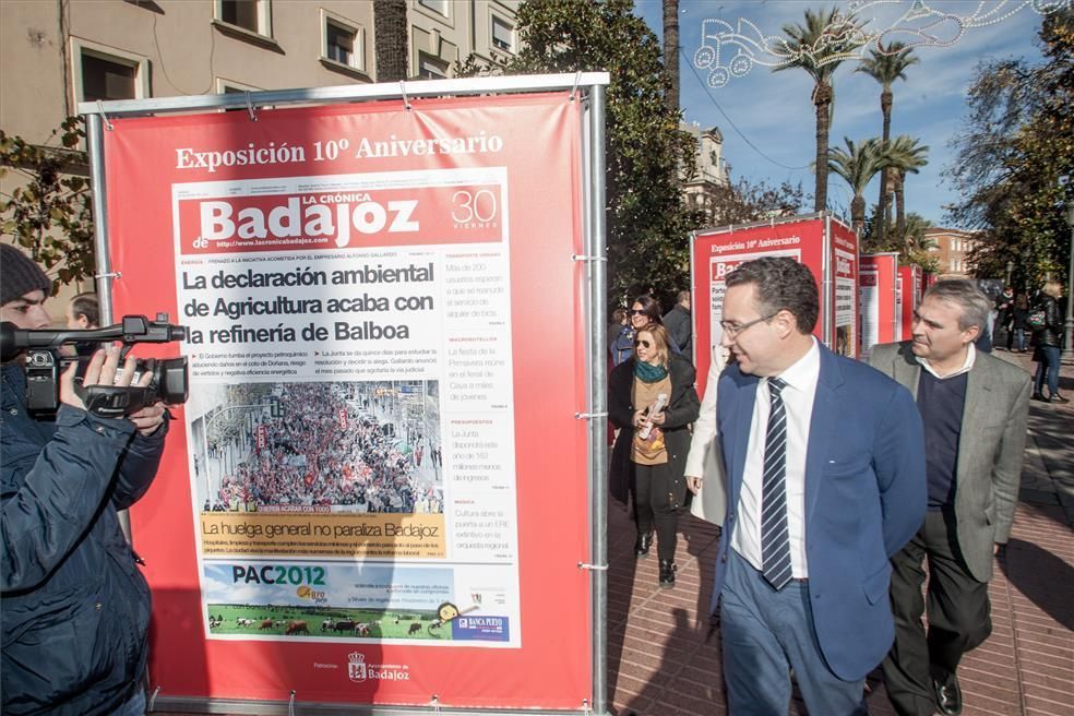 Exposición de portada del X aniversario de La Crónica de Badajoz