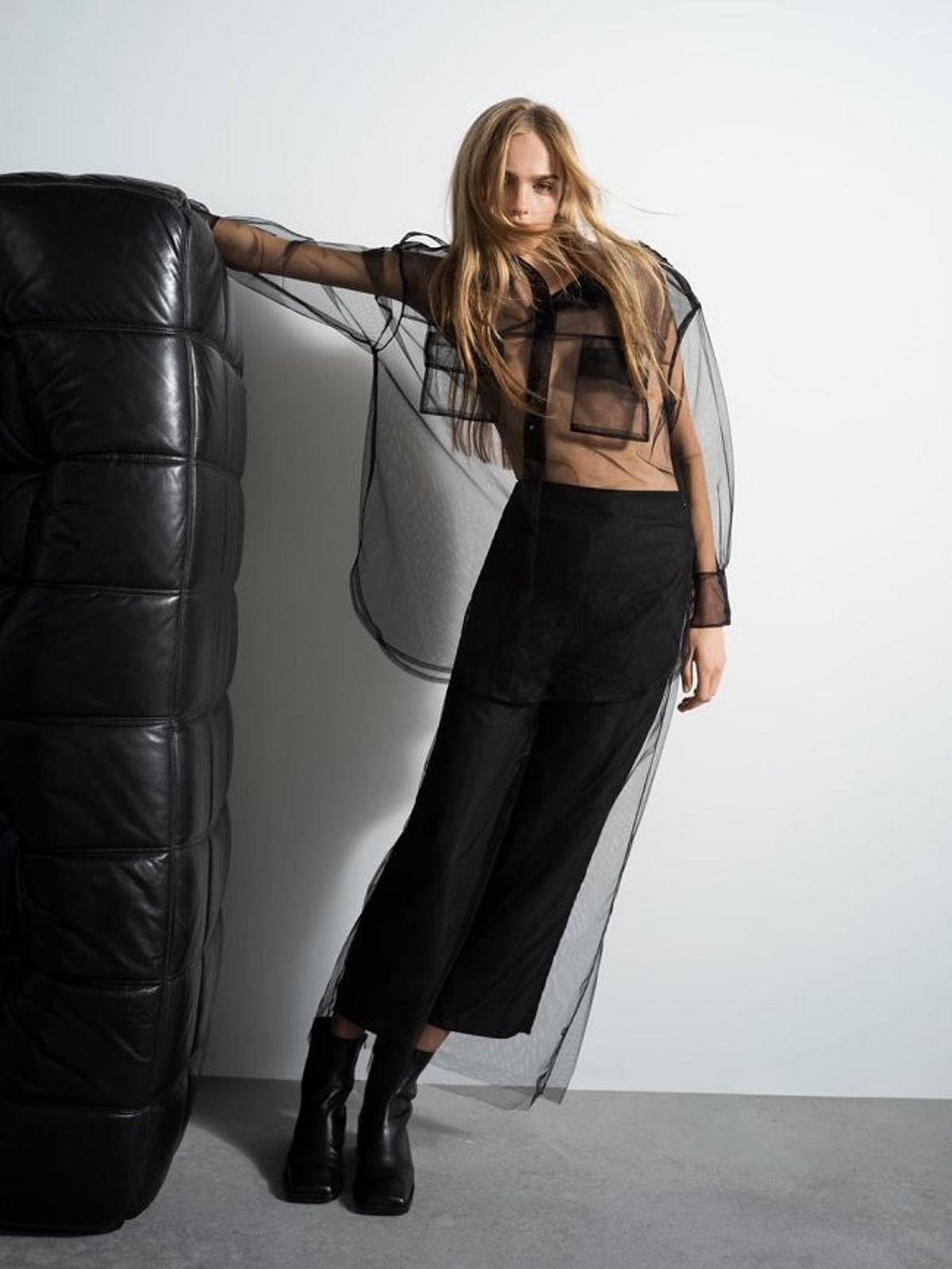 Pantalón culotte de Zara con capa de tul