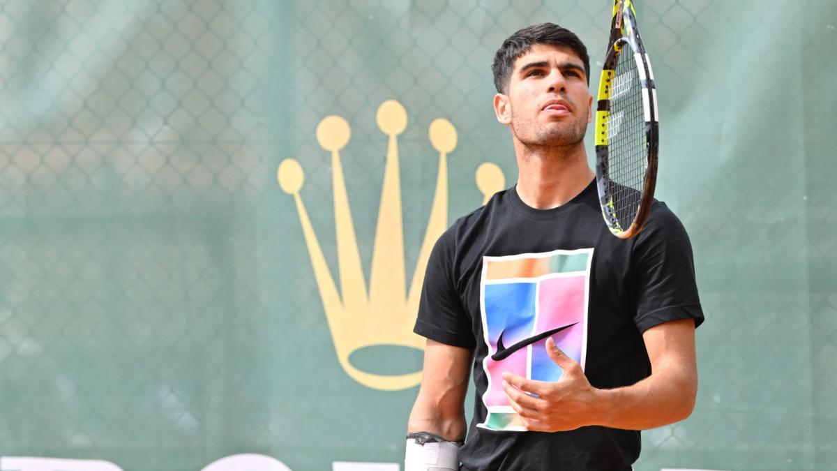 Alcaraz entrenando en Monte Carlo