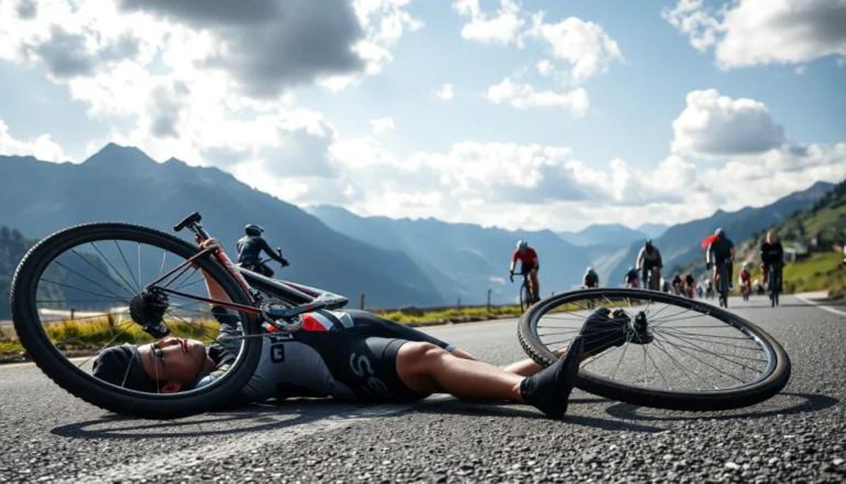 El joven corredor del Hagens Berman Jayco se vio involucrado en un accidente, del que &quot;aún no está clara la dinámica&quot;, en un tramo de descenso en Pontey, a 32 kilómetros del final de la carrera, en el centro de Aosta, cuando &quot;al parecer, Privitera golpeó un bache y perdió el control de su bicicleta&quot;, explicó la federación italiana.
