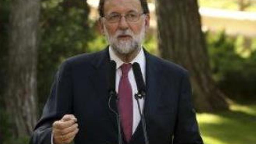 Mariano Rajoy, ahir, a la roda de premsa