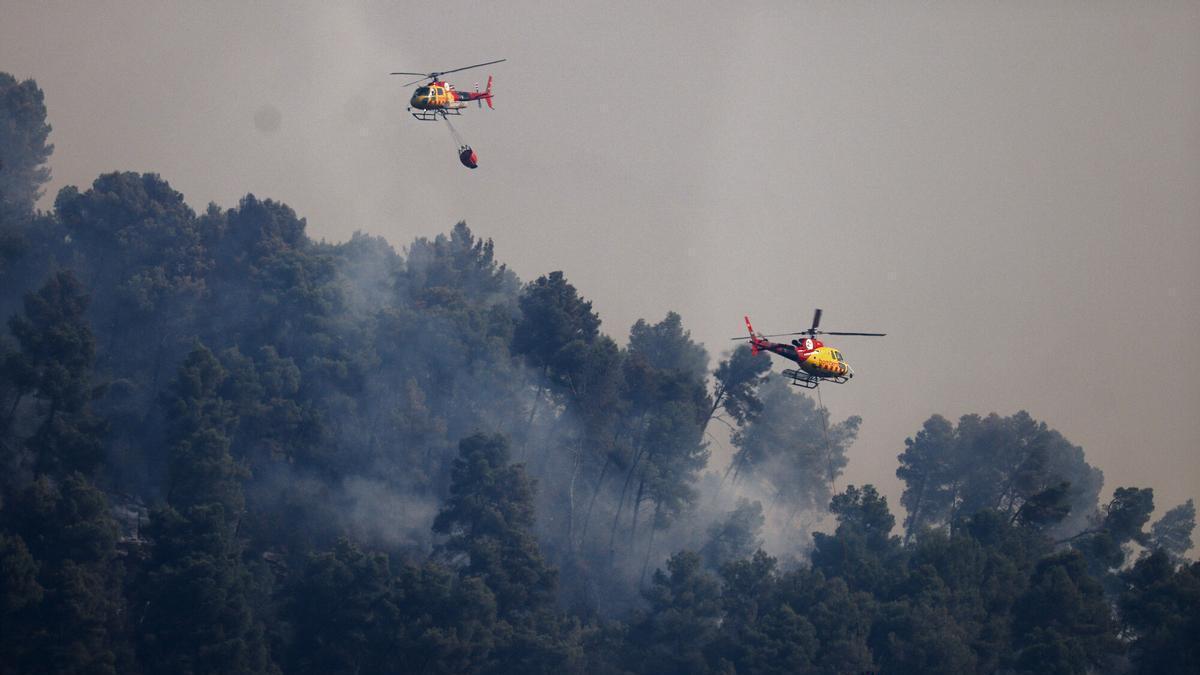 Estabilizado el incendio de la comarca barcelonesa de Anoia