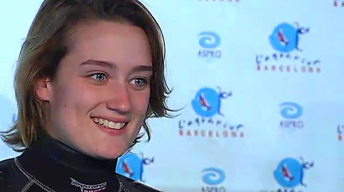 La medallista olímpica, a L’Aquàrium de Barcelona.