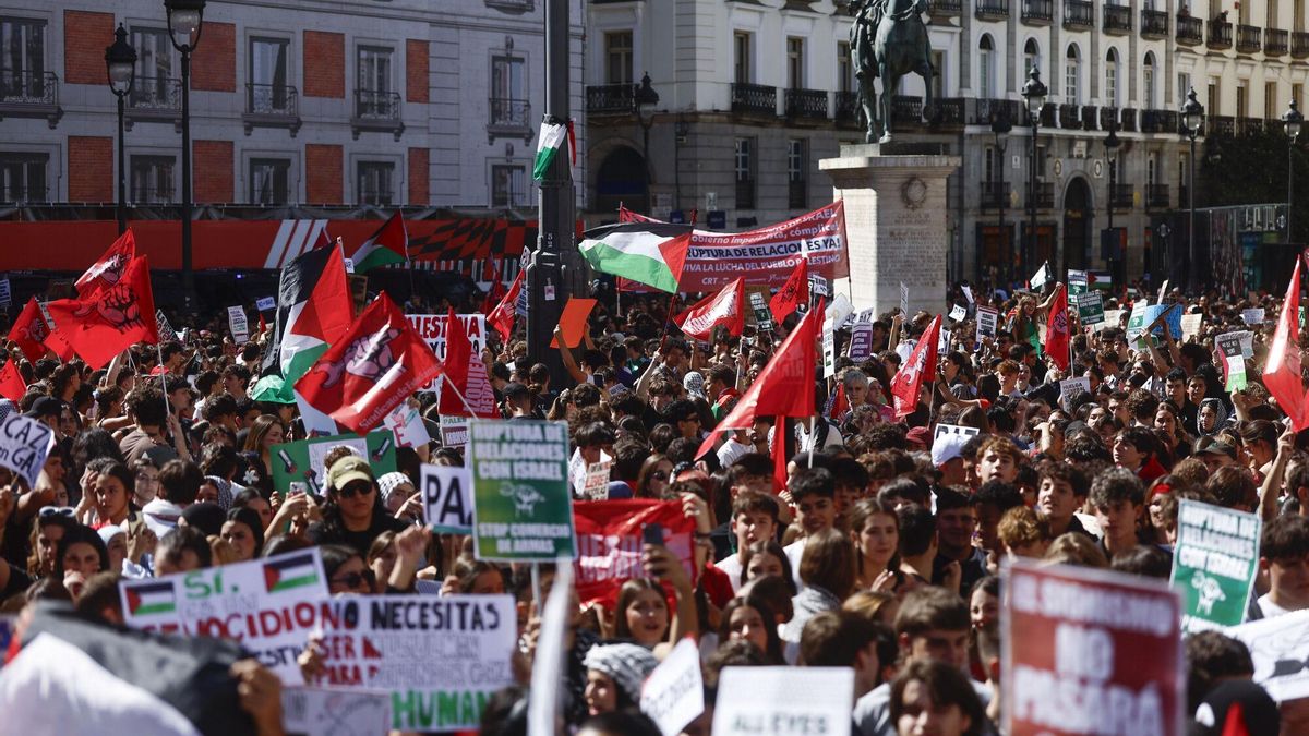 Miles de personas se manifiestan en Madrid y Barcelona contra Israel y la detención de los tripulantes de La Flotilla