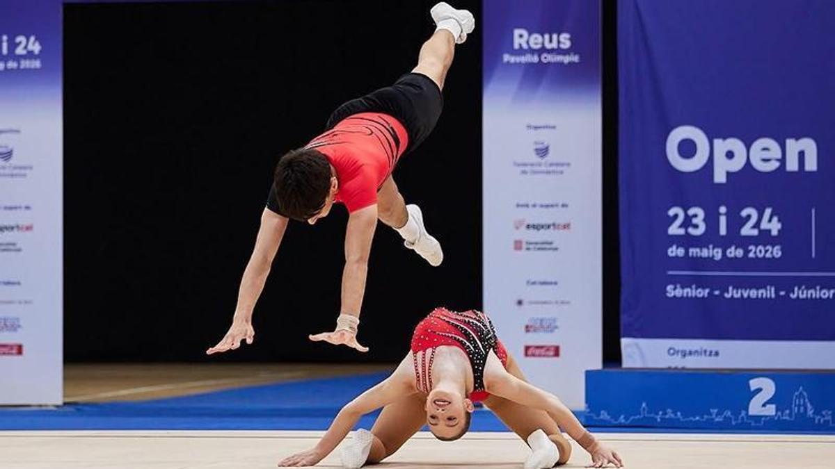 Gimnastas del CT Xàtiva en el Open de Catalunya de gimnasia aeróbica.