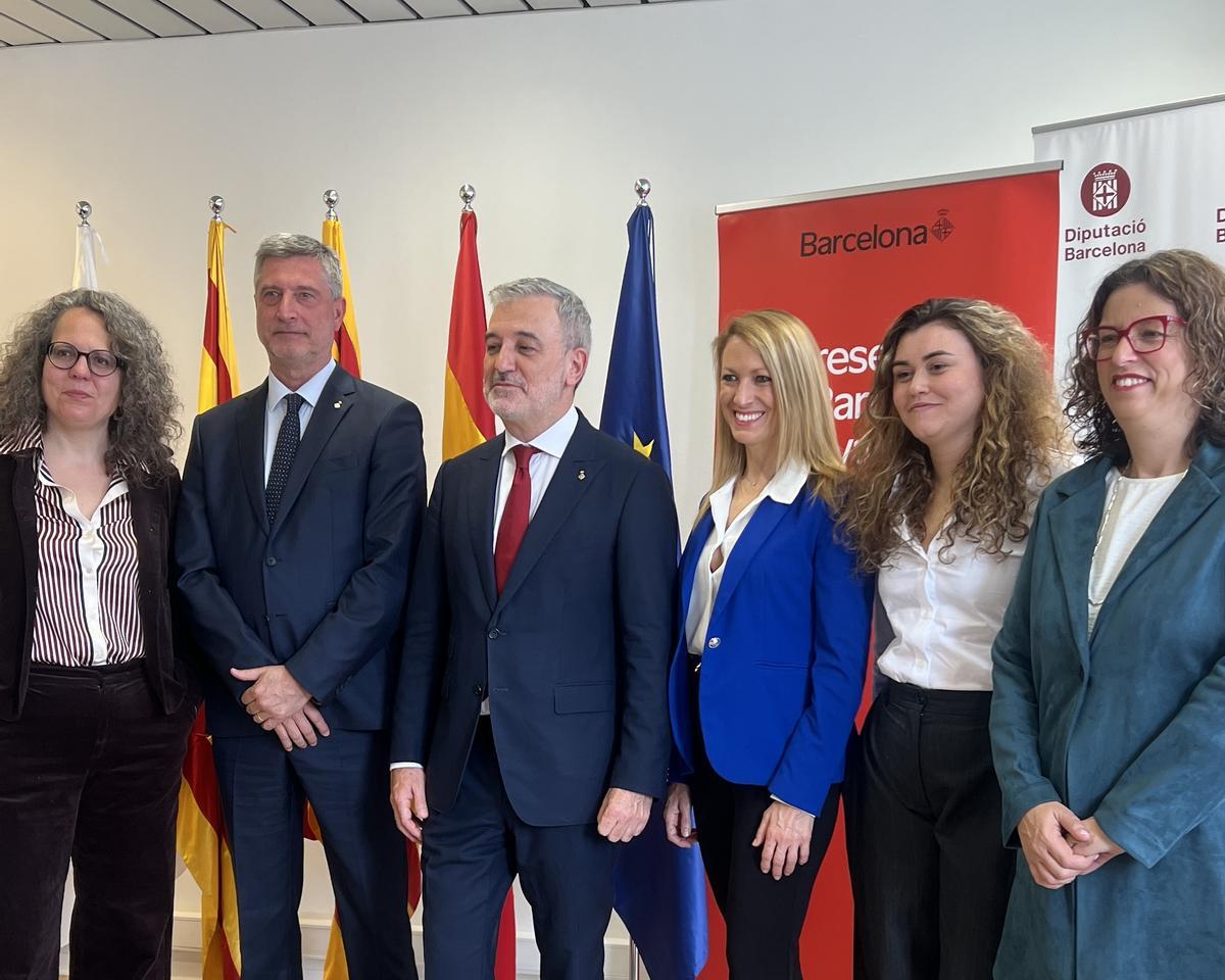 El alcalde de Barcelona, Jaume Collboni, durante la inauguración de la oficina de la ciudad en Bruselas.