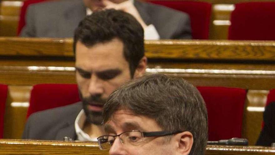 Puigdemont, esta semana, en el Parlamento catalán. // Efe