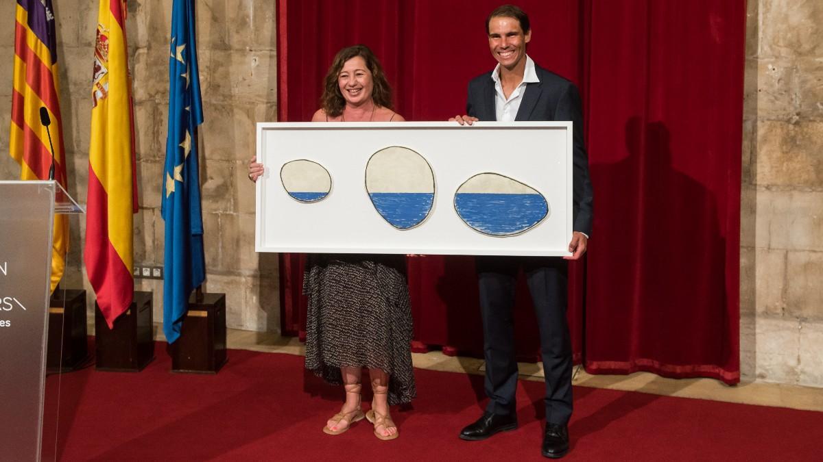 Francina Armengol y Rafa Nadal, en el homenaje del Govern Balear