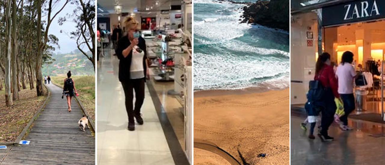 Asturias estrena su fase 2 con playas vacías y centros comerciales con escaso aforo