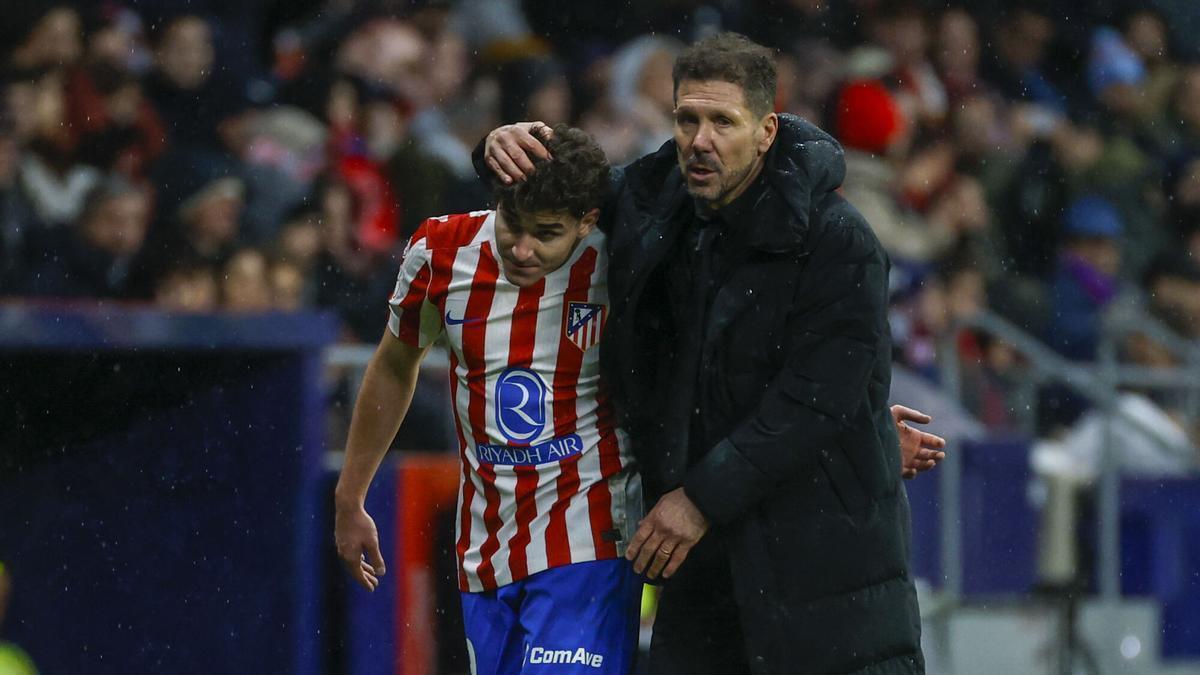Simeone y Julián Álvarez, esta pasada temporada.