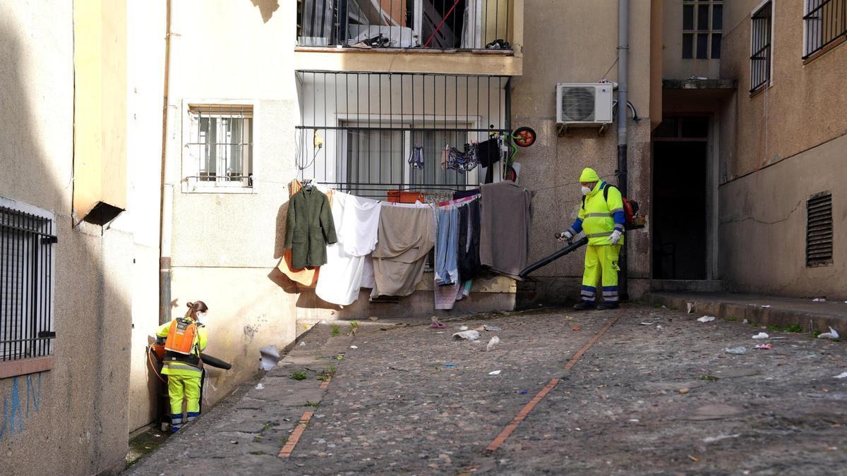 Les fotos de l'operatiu de neteja i millora de l'espai públic al barri de la Font de la Pólvora