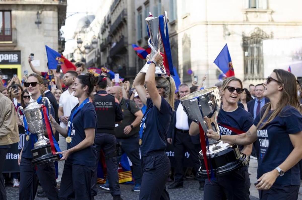 La celebración de la Champions femenina del FC Barcelona, en imágenes.