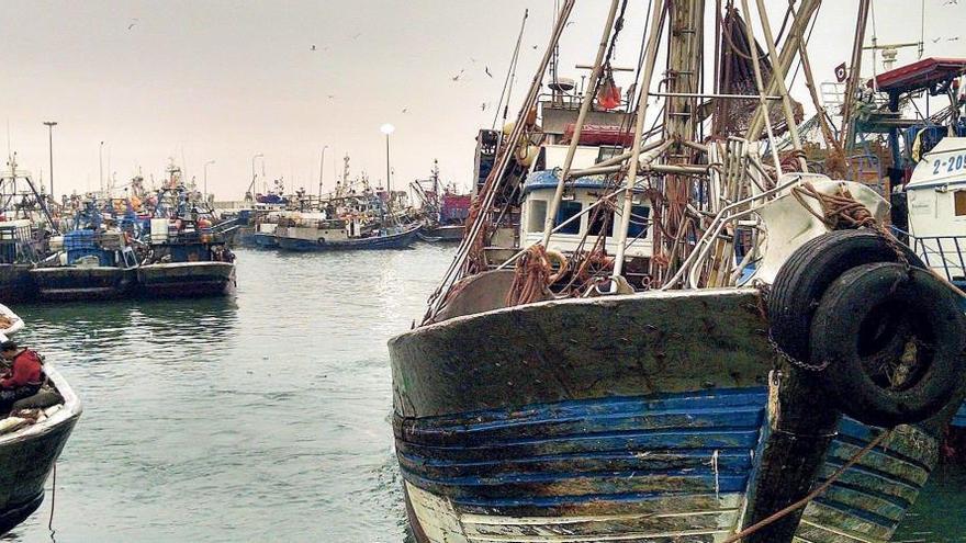 Buques pesqueros en el puerto de Dakhla, en Marruecos.