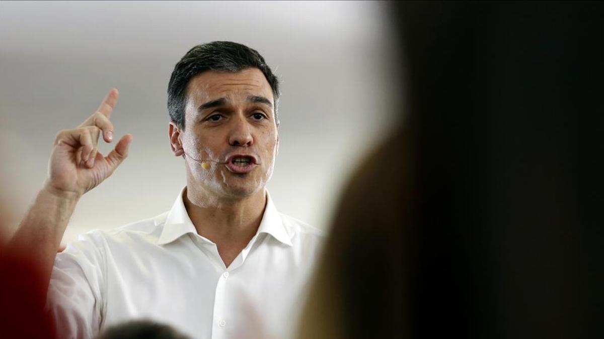 Pedro Sánchez, durante un acto en Fuenlabrada (Madrid), el pasado martes.