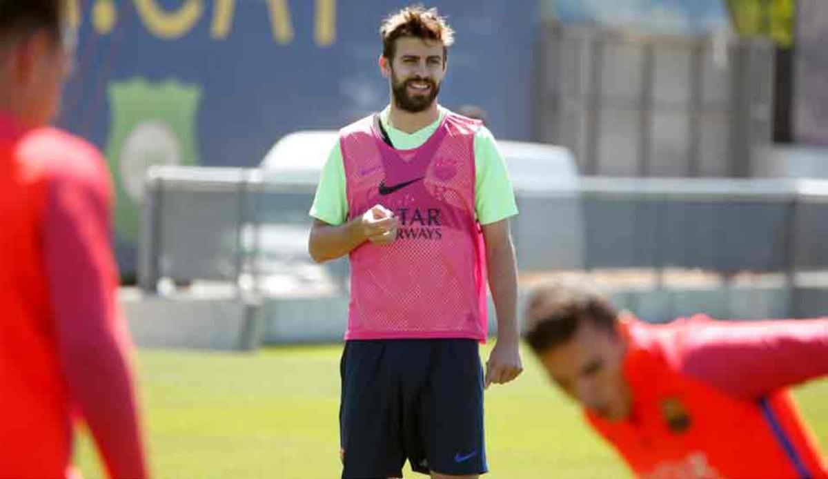 Gerard Piqué, en el entrenamiento