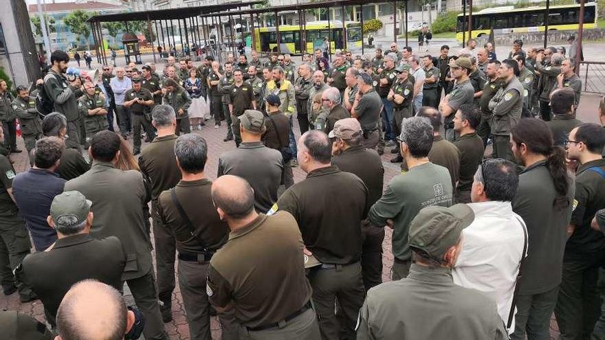 Asamblea de agentes forestales y medioambientales que se celebró ayer en Santiago.