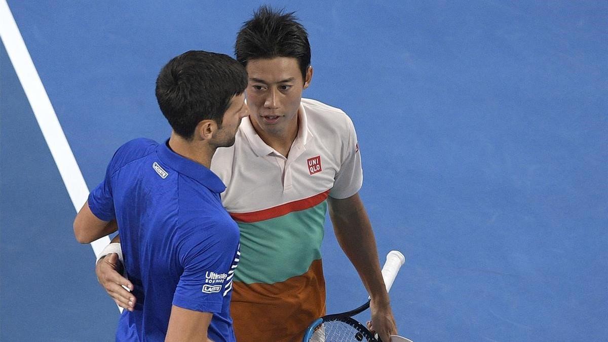 Novak Djokovic y Kei Nishikori