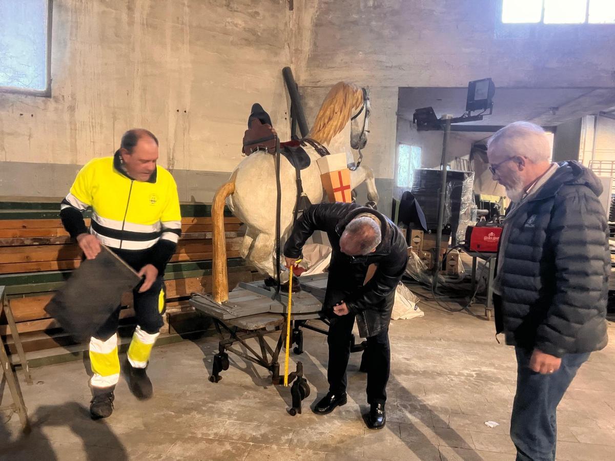 El caballo durante el chequeo con rayos X