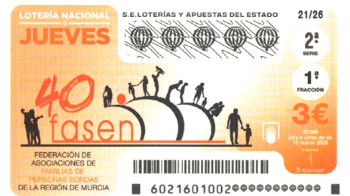 Boleto de la Lotería Nacional del 12 de marzo