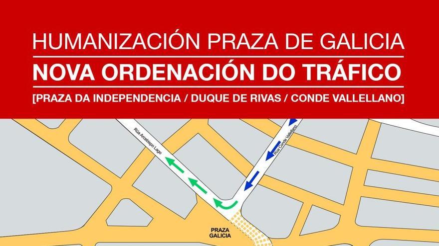 La Policía Local de Vilagarcía advierte a los ciudadanos de los importantes cambios en el tráfico rodado por las obras de la Plaza de Galicia
