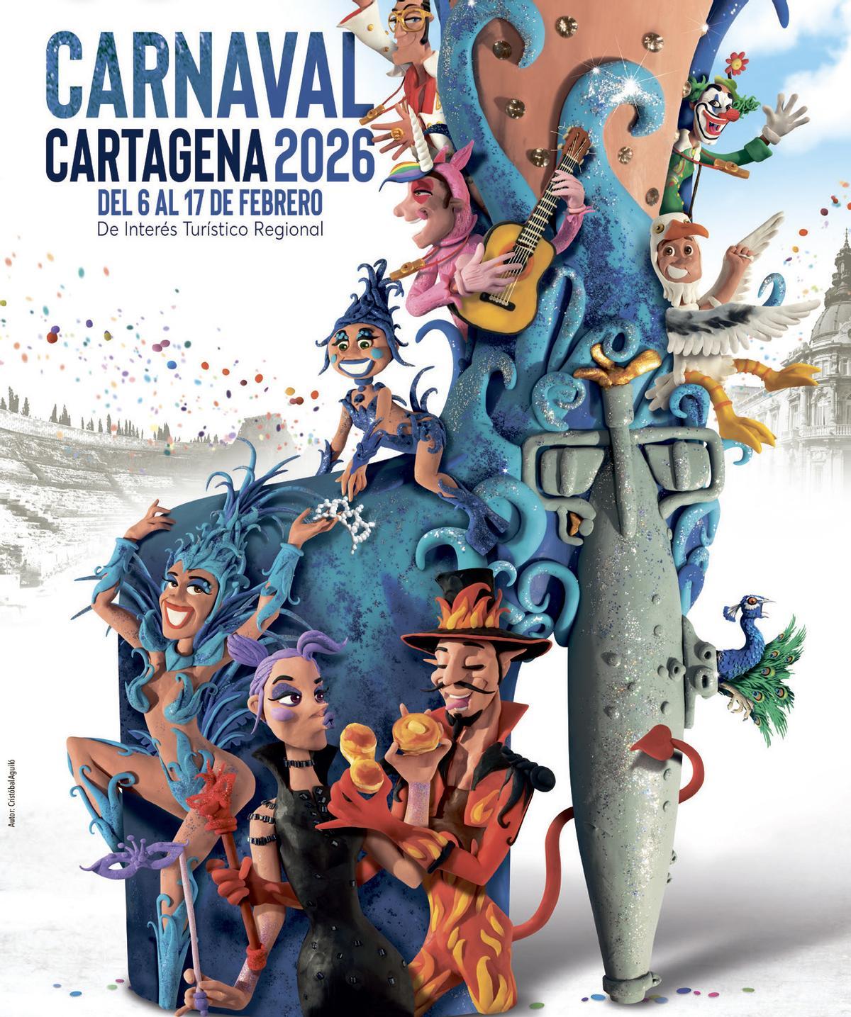 Cartel de Carnaval de Cartagena, obra del artista y diseñador gráfico Cristóbal Aguilo