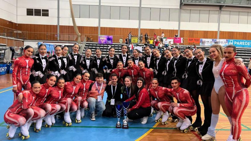 Integrantes dos dous clubs tralo triunfo en Portugal. | // FDV