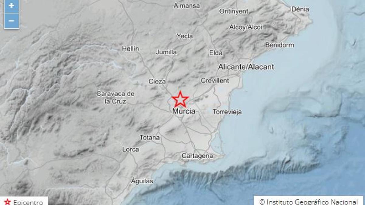 Mapa del epicentro del terremoto en Molina