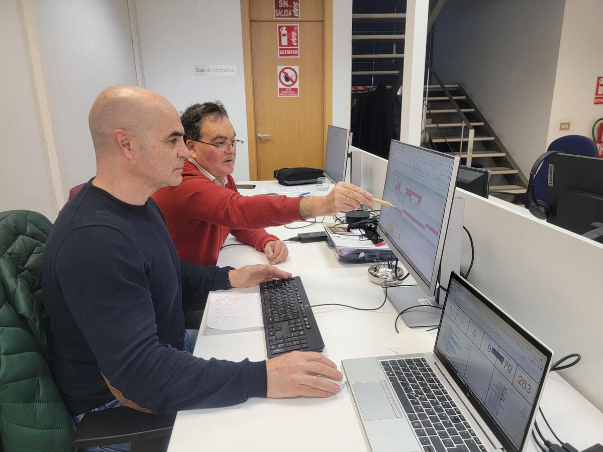 Miguel Ángel González y J. Ignacio Iglesias visualizando datos de DROP