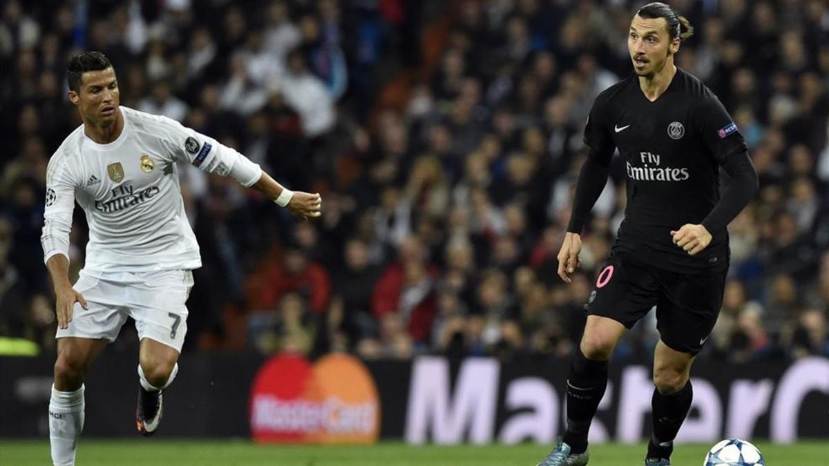 Cristiano e Ibra, en el duelo del Bernabéu