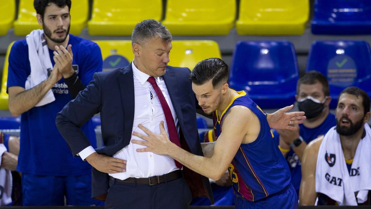 Jasikevicius dialoga con Heurtel en un reciente encuentro