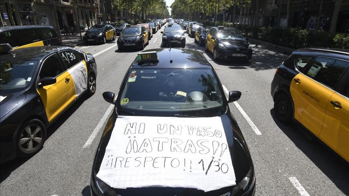 Huelga de taxis en Barcelona