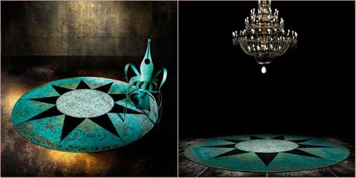 Alfombra circular 'Star black', de Sitap