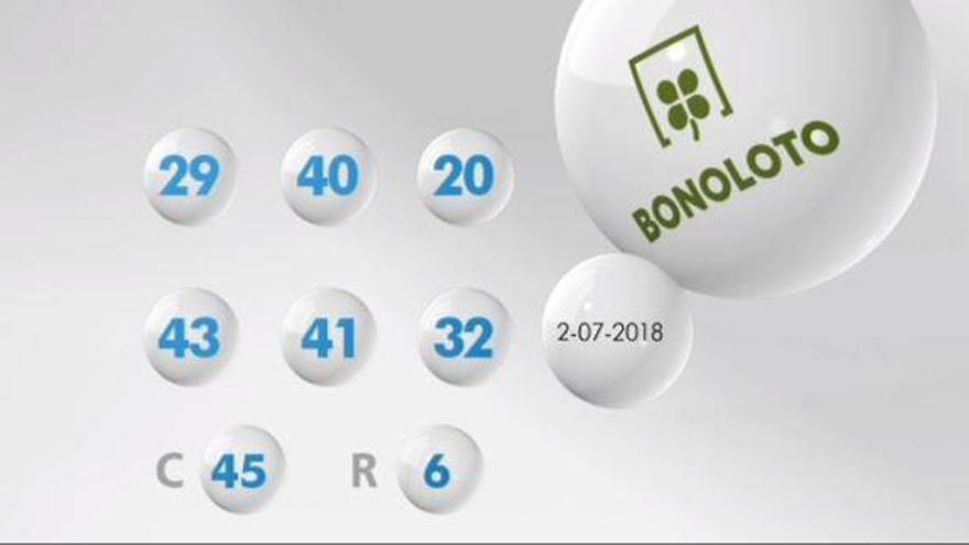 Bonoloto, resultado del sorteo del lunes 2 de julio de 2018