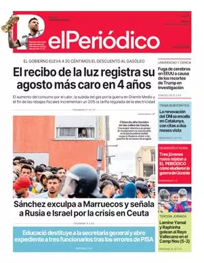 La portada de EL PERIÓDICO del 1 de septiembre de 2026
