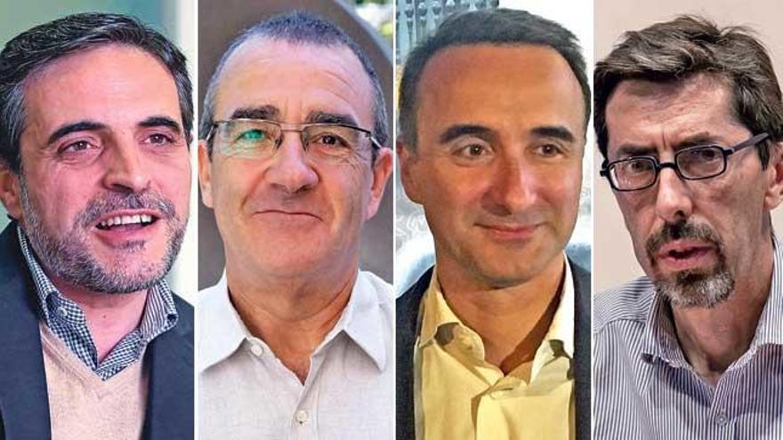 De izquierda a derecha: José Vicente Marí, Juan Pedro Yllanes, Pere Joan Pons y Fernando Navarro