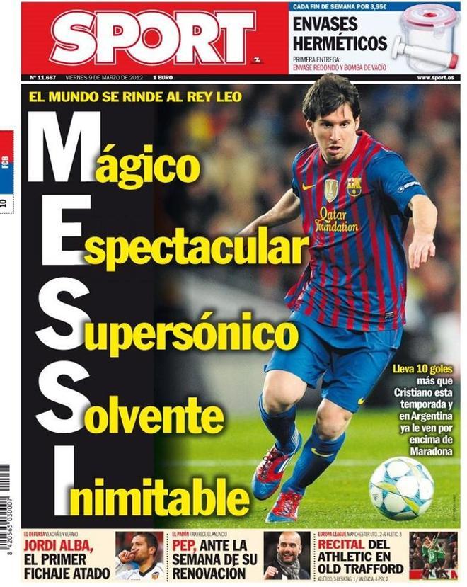 2012 - El mundo se inclina ante Messi. El argentino acumulaba 10 goles más que Cristiano Ronaldo en la temporada