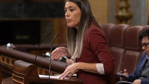 La portavoz de Junts en el Congreso, Miriam Nogueras, interviene durante un pleno en el Congreso de los Diputados, a 20 de diciembre de 2023, en Madrid (España).