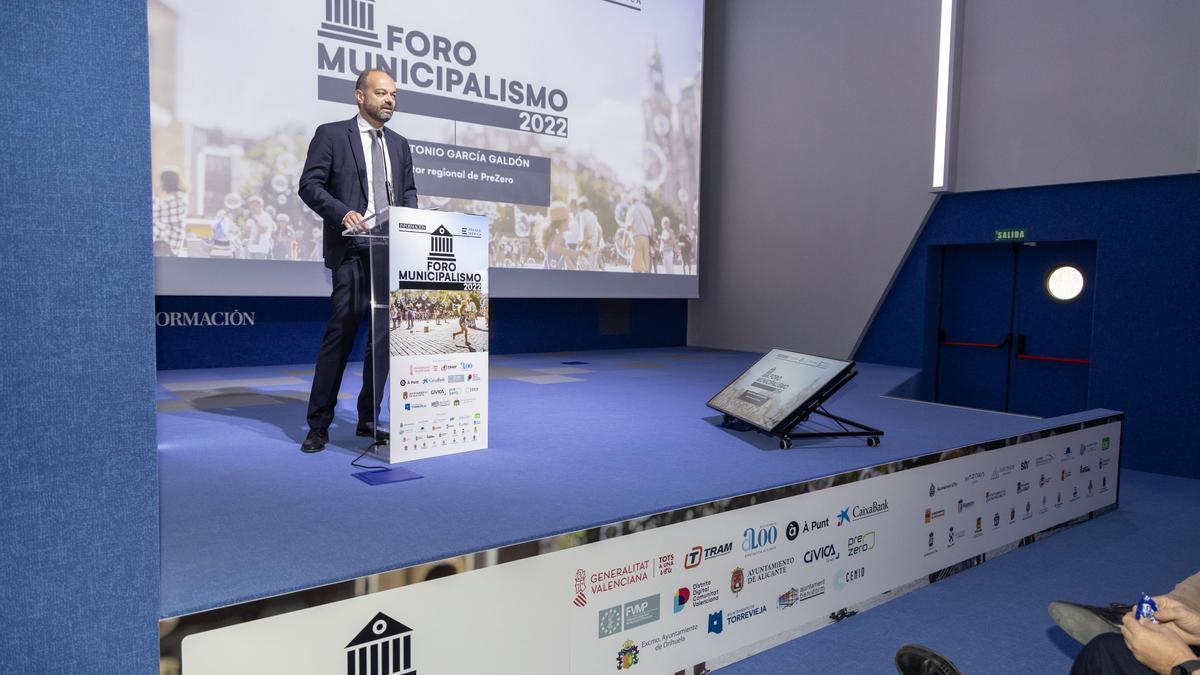 José Antonio García Galdón, director regional de PreZero, en el Foro de Municipalismo celebrado el pasado martes.